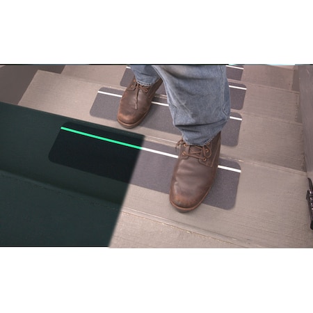 Handi Treads Adhesive Anti-Slip Treads 6"x 24"- Glow Stripe Grit, PK4 HTTG0624GP4